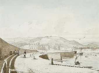 Swansea Harbour (akvarel og blyant på papir)