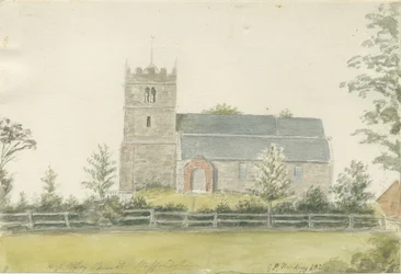 High Offley Church: vandfarvemaleri, 1821