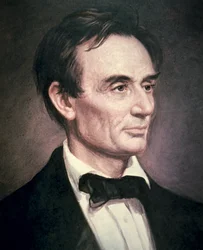 Abraham Lincoln (1809-60) (olie på lærred)
