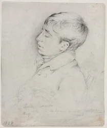 Et portræt af Welby Sherman Sovende i en stol, 1828.