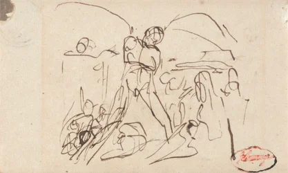 Figurkomposition; muligvis Samson og Delila