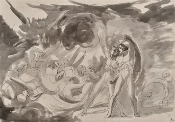 Satan betragter de faldne engle