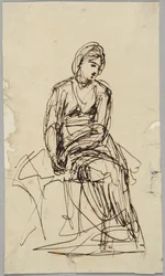Siddende kvindefigur