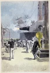 Et første slag til blank starter fra tårnet (side 277) i "" L