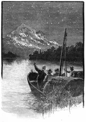 Illustration af Jules Vernes roman "The Superb Orinoco", Hetzel Edition /Voyages Extraordinary 1898