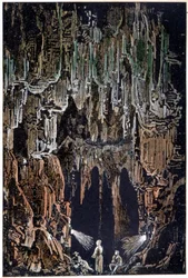 Lamperne blev hængt på et lavafremspring i "" Journey to the Center of the Earth"" af Jules Verne