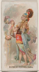 Burmesisk festival, Indien, fra Holidays-serien N80 for Duke-cigaretter, 1890., 1890.