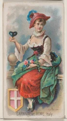 Karneval i Rom, Italien, fra Holidays-serien N80 til Duke-cigaretter, 1890., 1890.