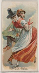 Fair Day, Wales, fra Holidays-serien N80 til Duke-cigaretter, 1890., 1890.