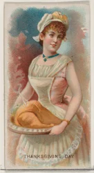 Thanksgiving Day, USA, fra Holidays-serien N80 til Duke brand cigaretter,..., 1890.