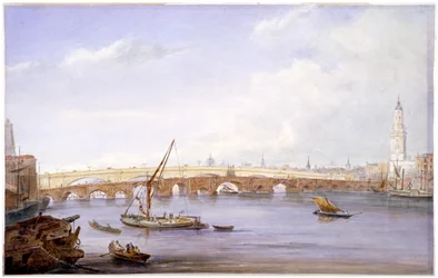 Gamle og nye London Bridges, London, 1831.