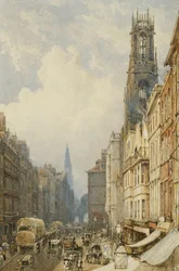 Fleet Street Looking up to Temple Bar with Old St. Dunstan