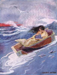 "Væk og ud på havet flød moderen og barnet", fra The Heroes udgivet af George Allen and Unwin 1929