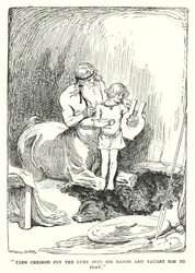 Jason og Argonauterne: "Så lagde Cheiron lyren i hans hænder og lærte ham at spille" (litho)