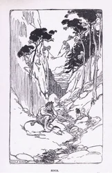 Sinis, fra The Heroes udgivet af George Allen og Unwin 1929 (farve litho)