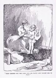 The Cheiron lagde lyren i hans hænder og bragte ham til at spille, fra The Heroes udgivet af George Allen og Unwin 1929