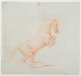 En galopperende hest, vendt mod højre, 1790 (Rødkridt på papir)