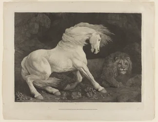 En hest skræmt af en løve, efter George Stubbs (1724-1806)