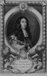 Henry, hertug af Gloucester (1639-60) yngre bror til Charles II, indgraveret af kunstneren
