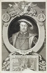 Henry VIII (1491-1547), efter et maleri i Royal Gallery i Kensington