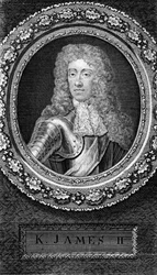 Kong James II af England, 1700-tallet.