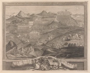 Battle-Array of Carberry-hill nær Edinburgh med Mary Queen of Scots overgivelse til de konfødererede Lords of Scotland og Earl Bothwells flugt, 1567