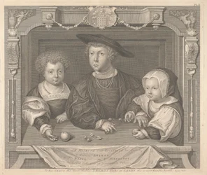 Tre børn af Henry VII og Elizabeth, hans dronning, prins Arthur, prins Henrik og prinsesse Margaret