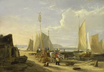 En havnescene på Isle of Wight, der kigger mod nålene