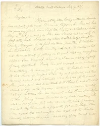 Ufuldstændigt brev [af G.W. Featherstonhaugh], Decatur, NC, til oberst Abert [John James Abert], 19. juli 1837