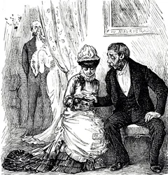 En tegneserie, der kommenterer populariteten af palmistry blandt de velhavende. Illustreret George du Maurier (1834-1896), en fransk-britisk tegneserieskaber og forfatter