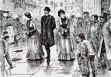 En inspektion af de lavere ordrer. Af George du Maurier (1834-1896), en fransk-britisk tegneserieskaber og forfatter