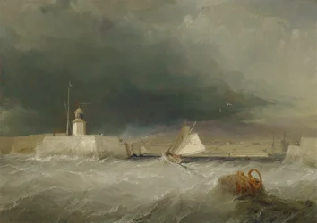 Havn på en stormfuld dag