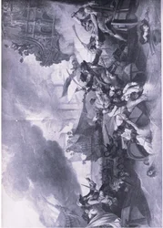 Slaget ved La Hogue, 23.-24. maj 1692: Ødelæggelse af den franske flåde, illustration fra britiske slag på land og hav, 1915
