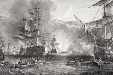The Bombardment of Algier, 27. august 1816, fra `Illustrationer af engelsk og skotsk historie