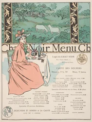 Menu fra Chat Noir (farve litho & pochoir print)