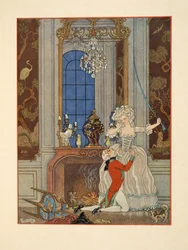 Danceny erklærer sin kærlighed til Cecile, Illustration fra 