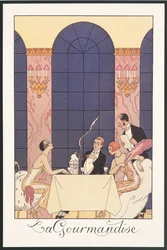 Falbalas and Fanfreluches, Almanak for 1925: "La gourmandise", af George Barbier, tryk