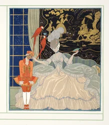 Grevinden fra Personages de Comedie, pub. 1922 (stenciltryk)