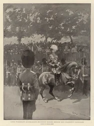 Lord Wolseley (øverste kommandør) kører foran Hendes Majestæts vogn