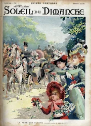 Blomsterfest. Fra en akvarel af Geo Blott. Indgravering i "" Le sun-du-dimanche"", 11. juni
