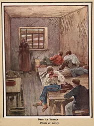 I Cheka; fra Histoire des Soviets, pub. 1922 (farvelitografi)