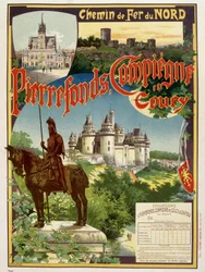 Pierrefonds, Compiègne og Coury - Reklameplakat for Railways du Nord, af G. Fraipont