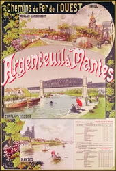 Plakat, der reklamerer for den vestlige jernbanelinje fra Argenteuil til Mantes