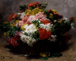 Flerfarvede asters. Maleri af Georges Jeannin (1841-1925) Privat samling.