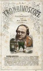 Augustin POUYER-QUERTIER (POUYER QUERTIER) (1820-1891), illustration fra "Le Trombinoscope", et satirisk politisk tidsskrift af Leon-Charles Bienvenu, kendt som Touchatout (1835-1910) monografi N. 17, Imprimerie Vallee, Paris,1872