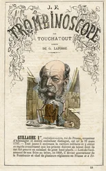Guillaume Ier - GUGLIELMO I - illustration fra "Le Trombinoscope", et satirisk politisk tidsskrift af Leon-Charles Bienvenu, kendt som Touchatout (1835-1910) monografi N. 13, Paris