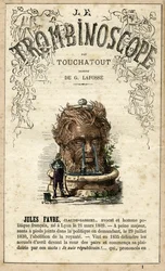 Jules FAVRE (1809-1880) illustration fra "Le Trombinoscope", et satirisk politisk tidsskrift af Leon-Charles Bienvenu, kendt som Touchatout (1835-1910) monografi N. 1, Paris