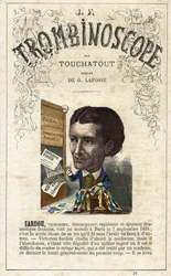 Victorien SARDOU (1831-1908) - illustration fra "Le Trombinoscope", et satirisk politisk tidsskrift af Leon-Charles Bienvenu, kendt som Touchatout (1835-1910) monografi N. 24, Paris