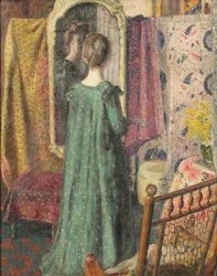 Dame foran et spejl