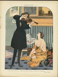Illustration af Georges Leonnec (1881-1940) i Le Rire, 21/09/12 - Tyrkiet - Musik, Violin